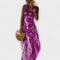 Elegant dress with V-neckline and sequin detail