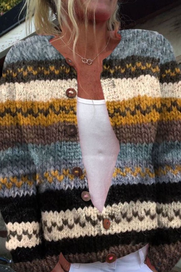 Eleanor | Striped Autumn Cardigan