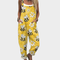 Comfortable Printed Dungarees, Yellow - Print 2