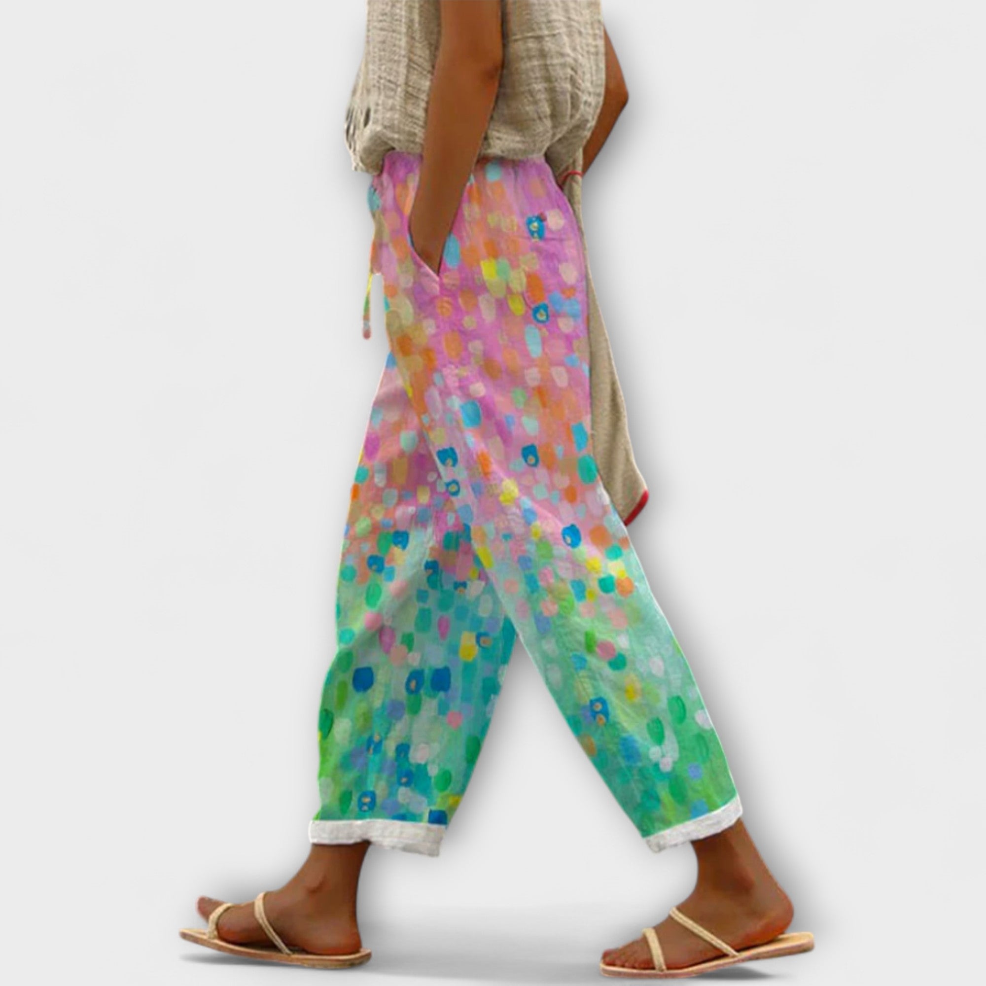 Airish – Distinctive Printed Casual Button Trousers