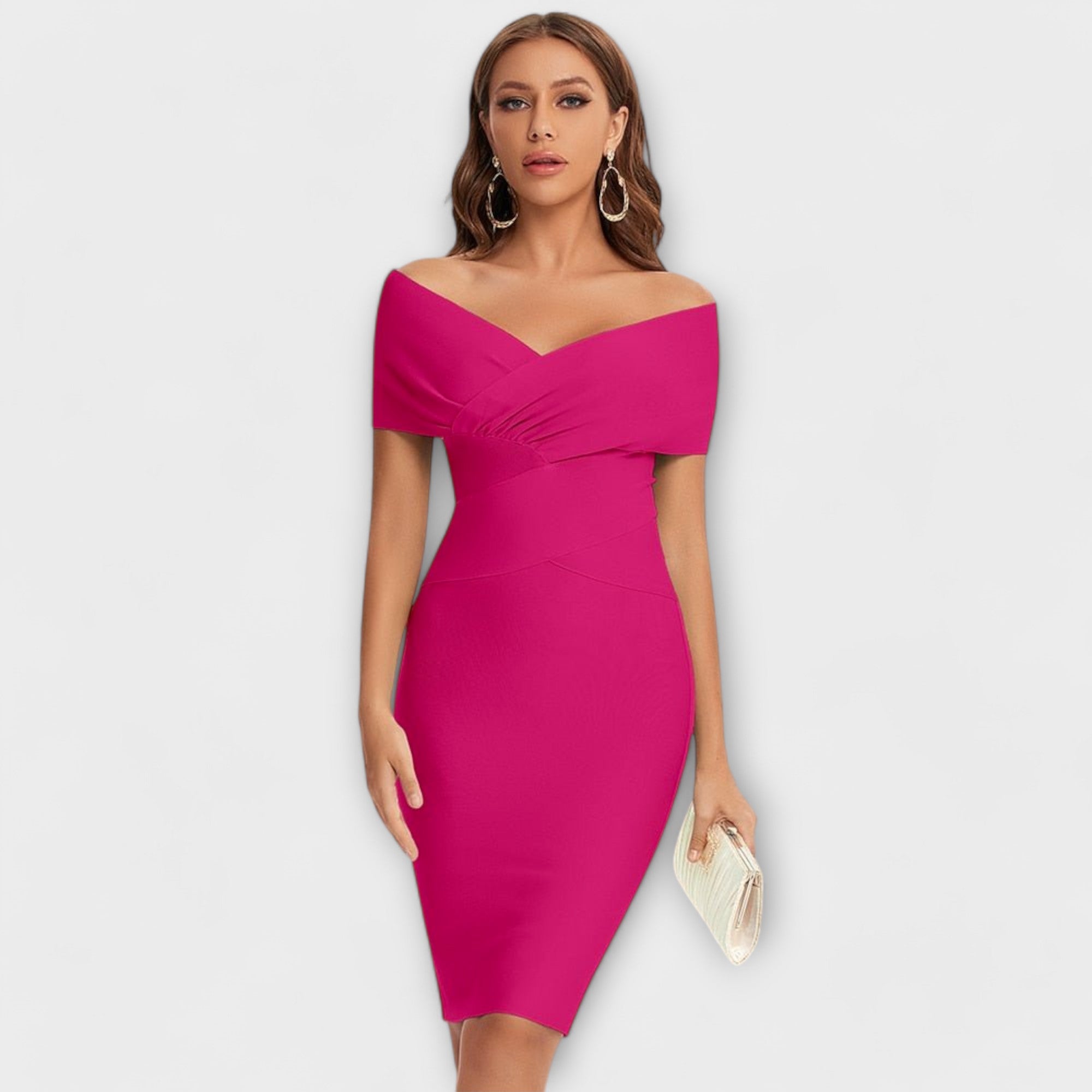 Elegant Dress with V-Neck