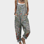 Comfortable Printed Dungarees, Grey
