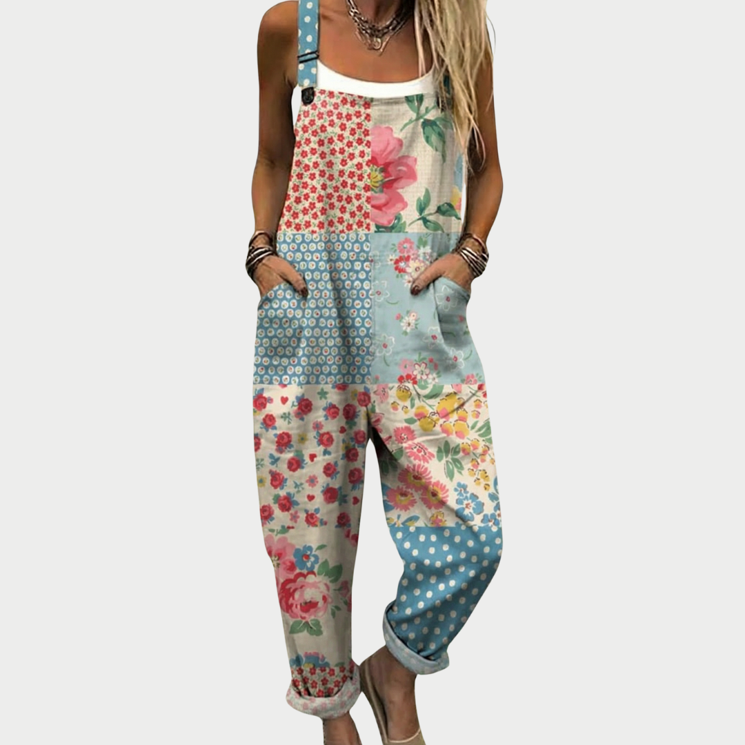 Comfortable Printed Dungarees, Multicoloured