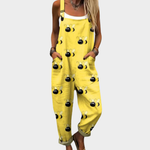 Comfortable Printed Dungarees, Yellow