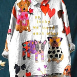 Lotte | Whimsical Blouse Featuring Heart and Animal Designs