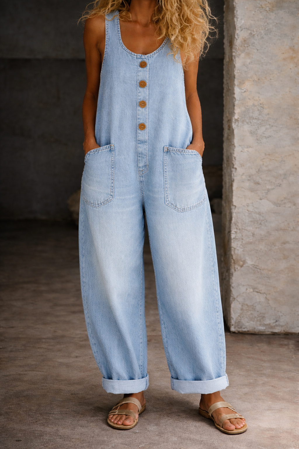 Florence - Vintage Washed Cotton Dungarees