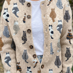 Delilah | Cat Print Autumn Cardigan