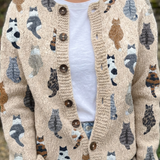 Delilah | Cat Print Autumn Cardigan
