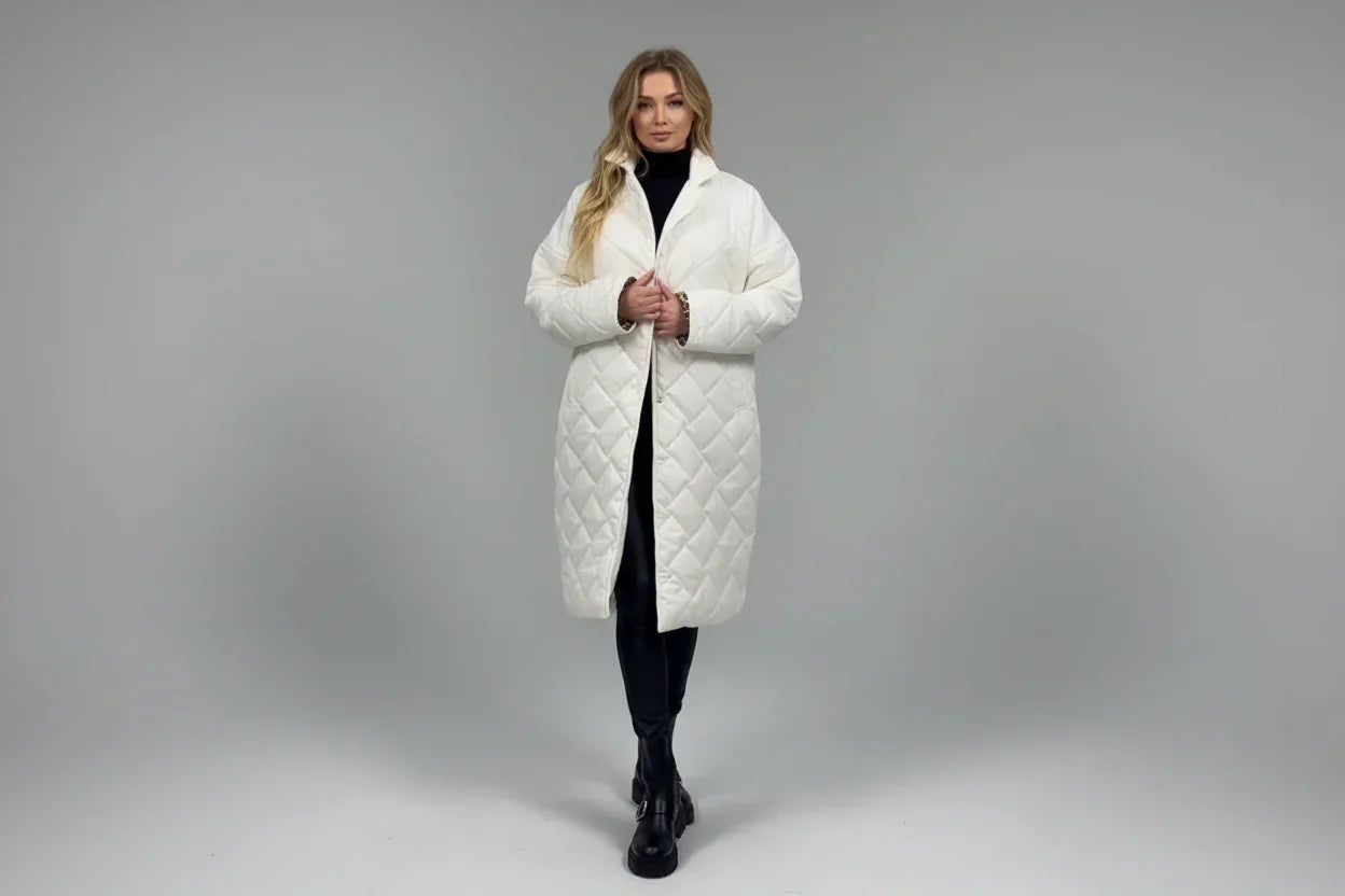 Premium Padded Coat with Leopard-Print Lining
