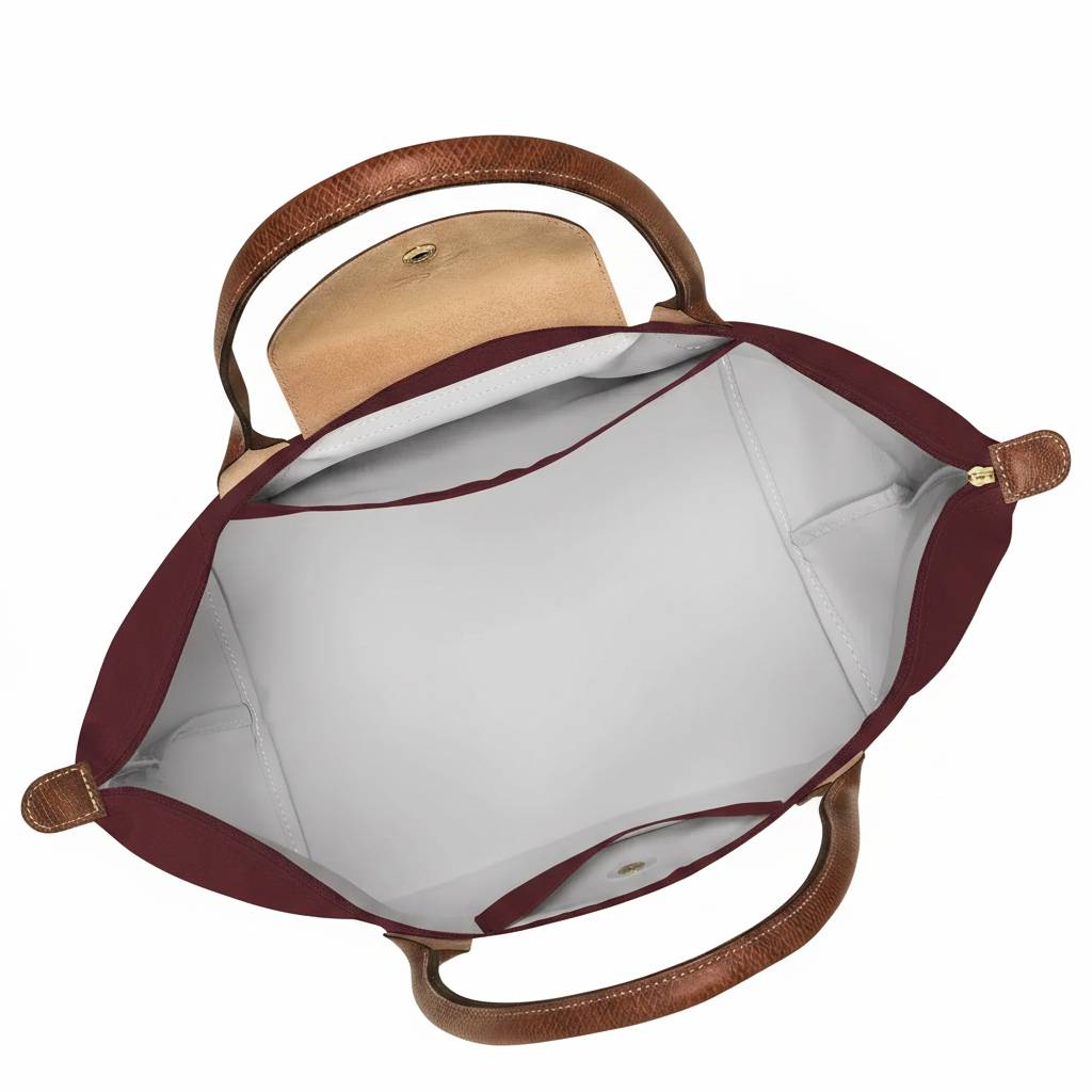 Large Packable Tote Bag, Burgundy