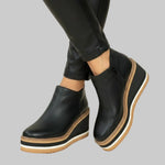 Aileen Wedge Boots - Black