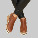 Aileen Wedge Boots - Brown