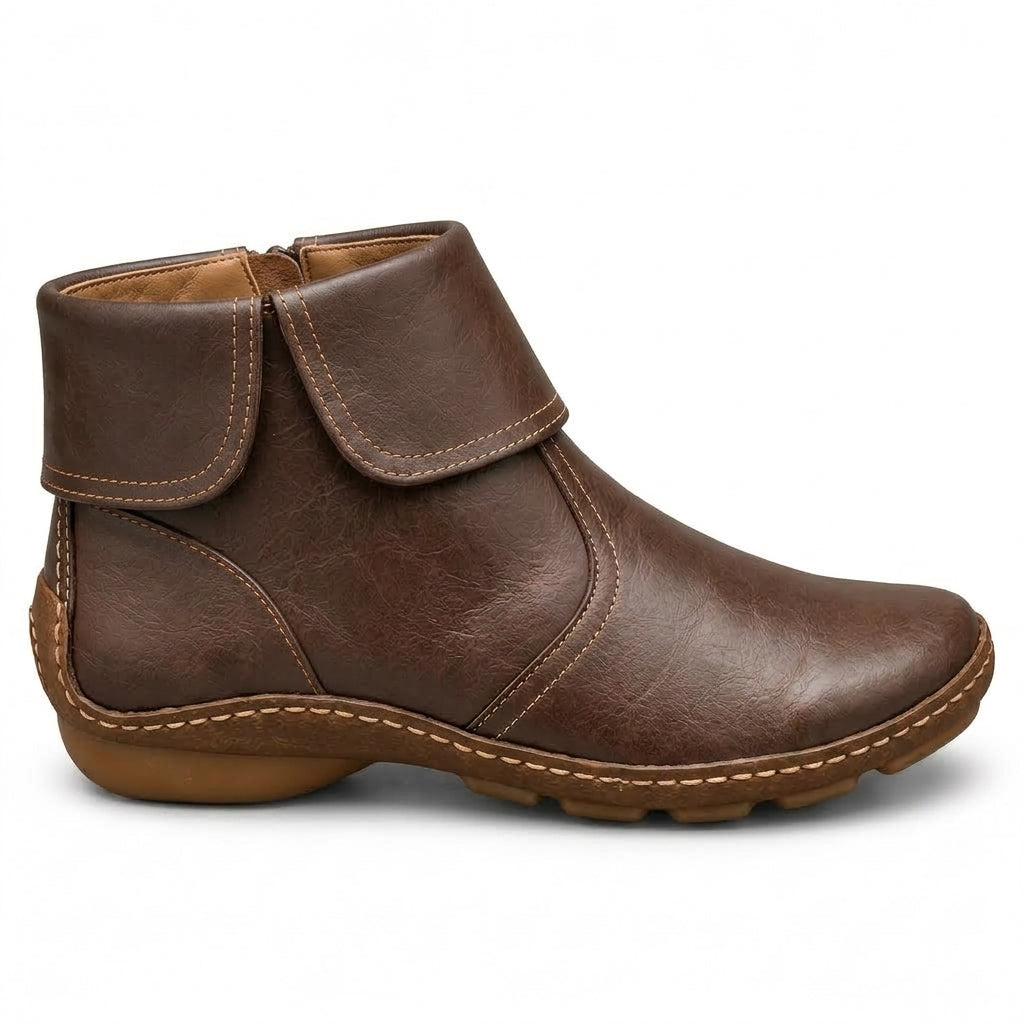 Áine Zip Ankle Boots - Brown