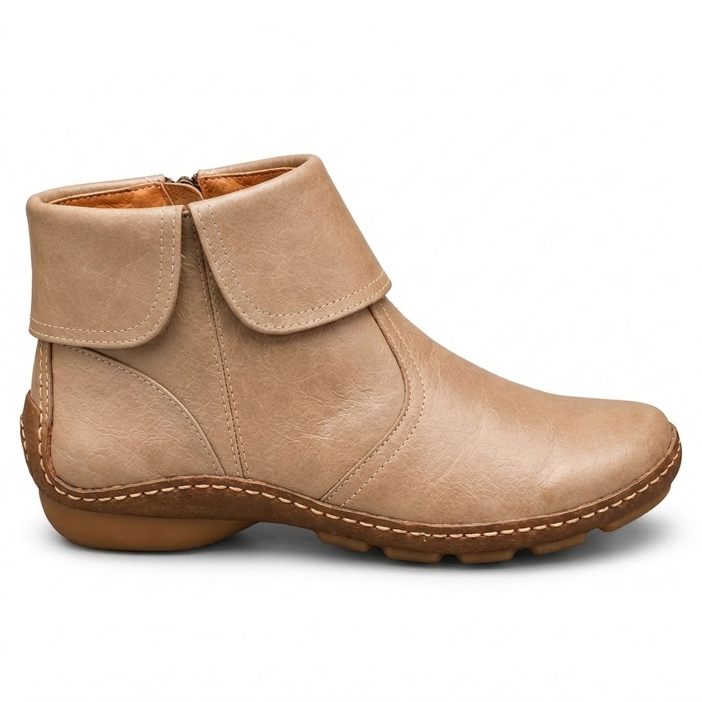 Áine Zip Ankle Boots - Khaki