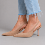 Audrey Pointed-Toe Slingback Heels