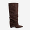 Celeste | Slouchy Fold-Over Knee-High Boots - Dark Brown