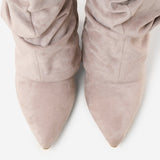 Celeste | Slouchy Fold-Over Knee-High Boots - Taupe