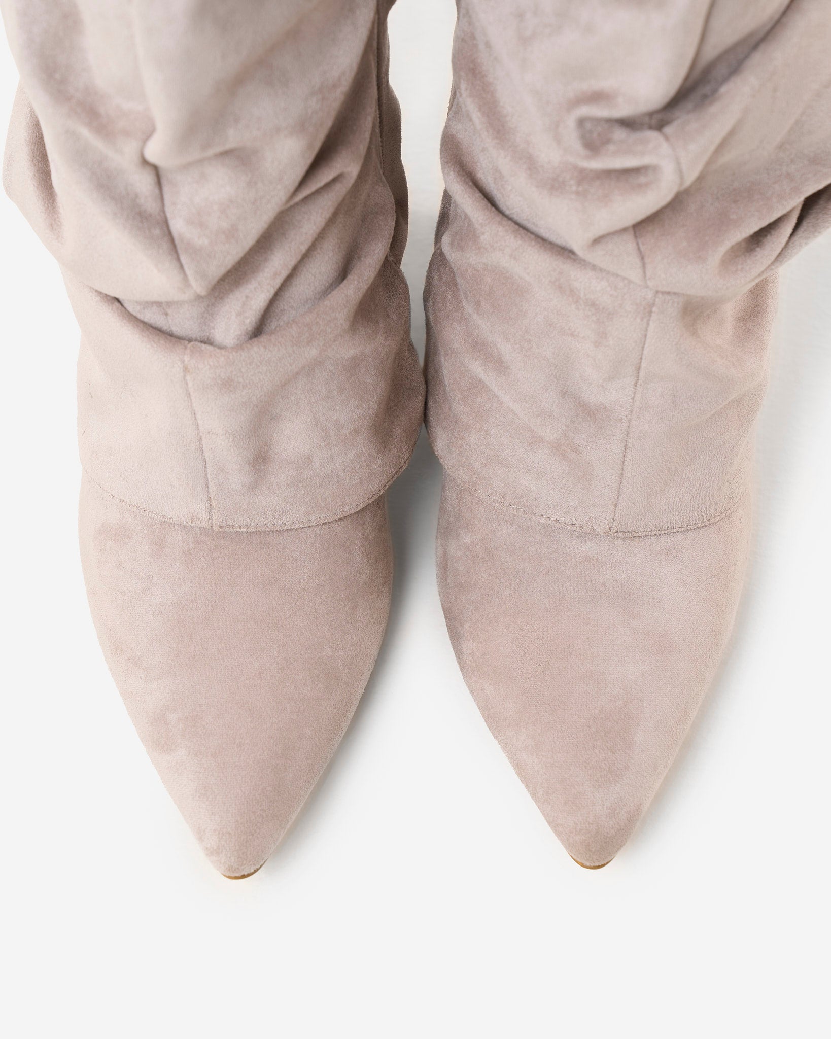 Celeste | Slouchy Fold-Over Knee-High Boots - Taupe