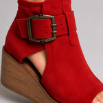 Frances Buckle Wedge Sandals