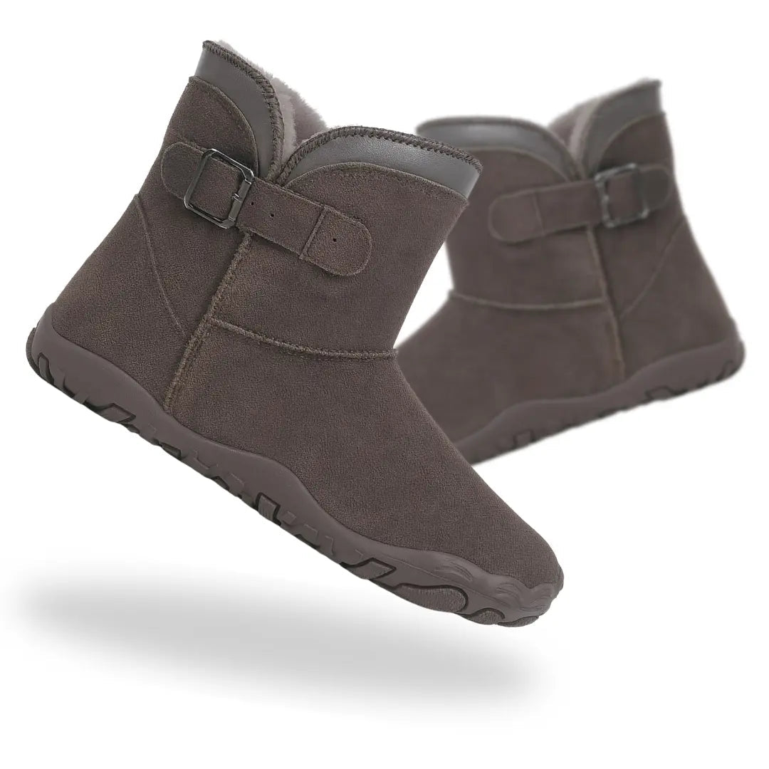 Freya | Fleece-Lined Ankle Boots - Dark Brown