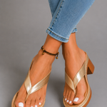 Gloria Metallic Comfort Sandals - Gold