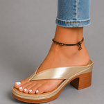 Gloria Metallic Comfort Sandals