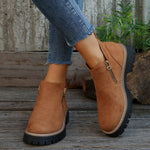 Kathleen Zip Ankle Boots - Brown