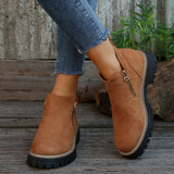 Kathleen Zip Ankle Boots - Brown