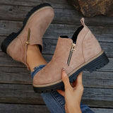 Kathleen Zip Ankle Boots - Pink