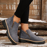 Kathleen Zip Ankle Boots - Gray