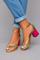 Marie Metallic Block-Heel Sandals - Gold
