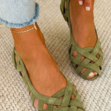 Martha Woven Comfort Sandals - Green