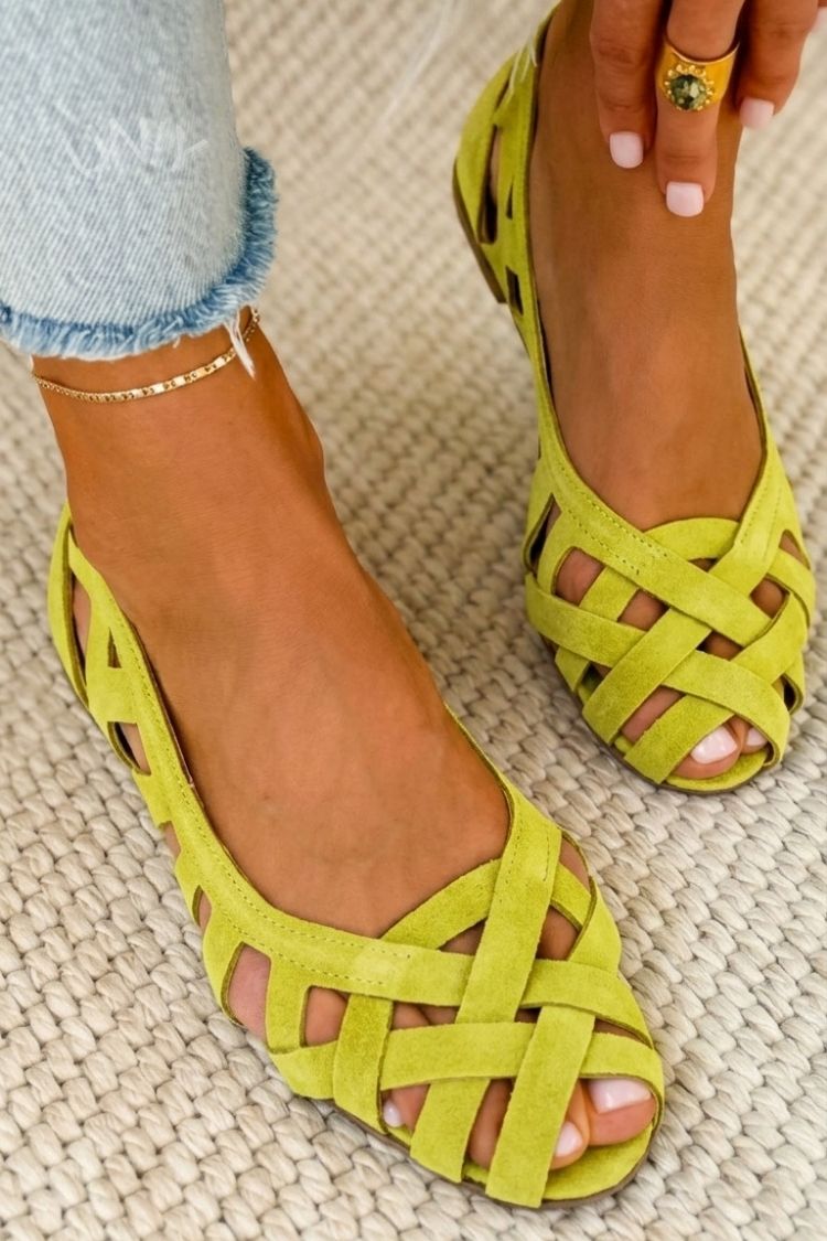 Martha Woven Comfort Sandals - Yellow