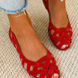Martha Woven Comfort Sandals - Red