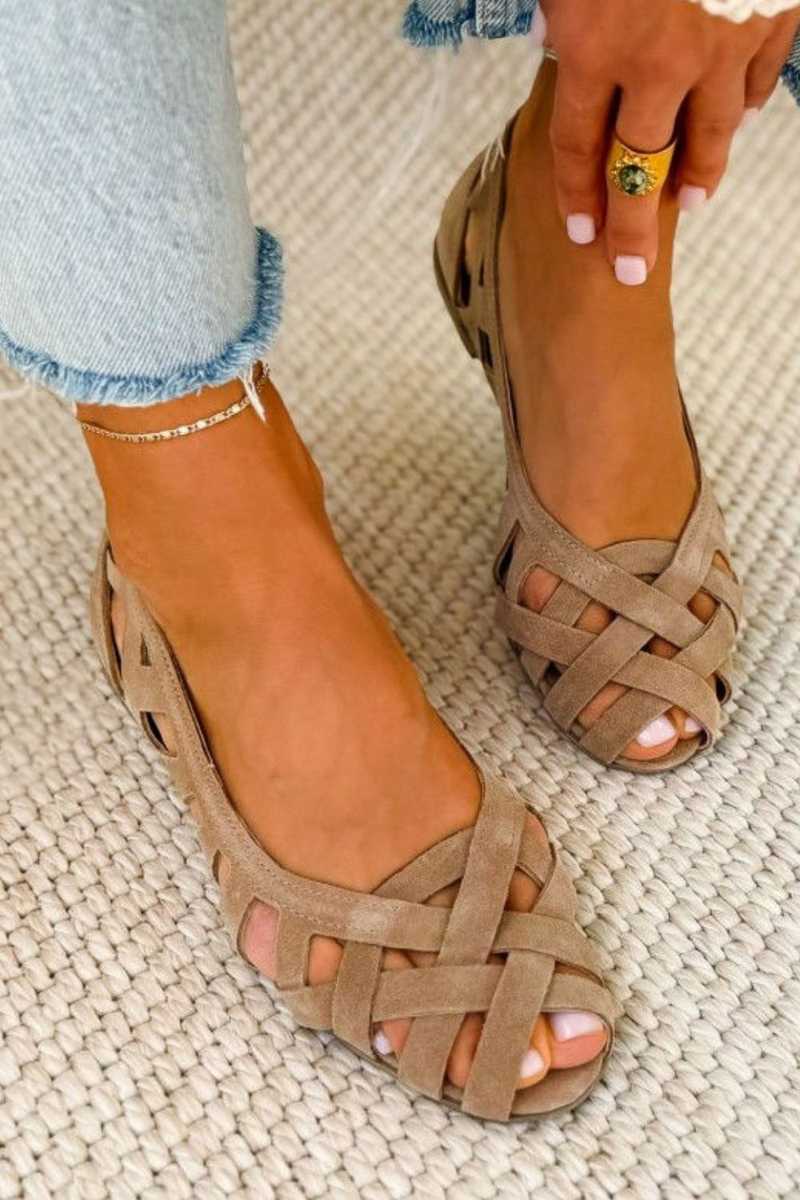 Martha Woven Comfort Sandals - Brown