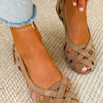 Martha Woven Comfort Sandals - Brown