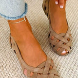 Martha Woven Comfort Sandals - Brown