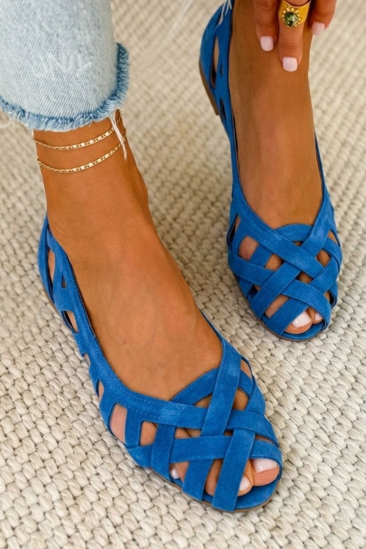 Martha Woven Comfort Sandals - Blue