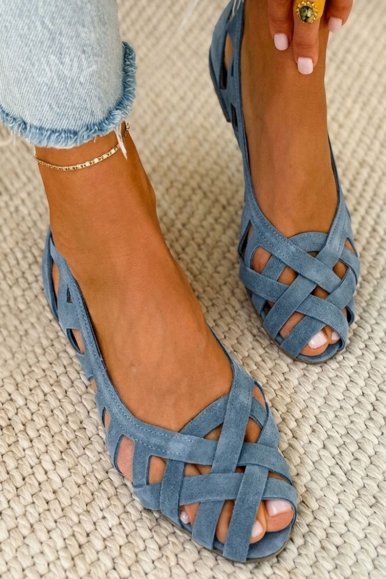 Martha Woven Comfort Sandals - Teal