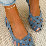 Martha Woven Comfort Sandals - Teal