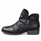 Molly Zip Ankle Boots - Black