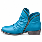 Molly Zip Ankle Boots - Blue