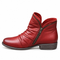Molly Zip Ankle Boots - Red
