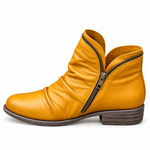 Molly Zip Ankle Boots - Yellow-brown