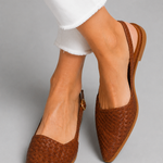 Rose Woven Slingback Flats - Red