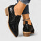 Valerie | Pointed-Toe Block-Heel Loafers - Black