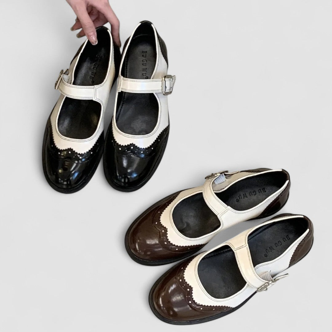 Morwenna Mary Jane shoes in black and brown