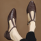Peony T-bar shoes, strap detail