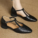 Peony T-bar shoes, flat sole