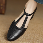Peony T-bar shoes, front view
